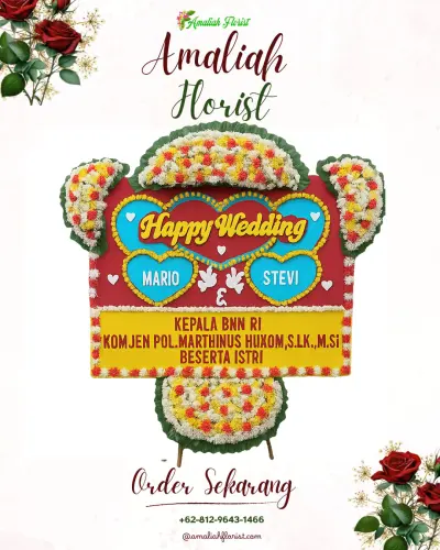 Karangan Papan Bunga Pernikahan di Ketangi
